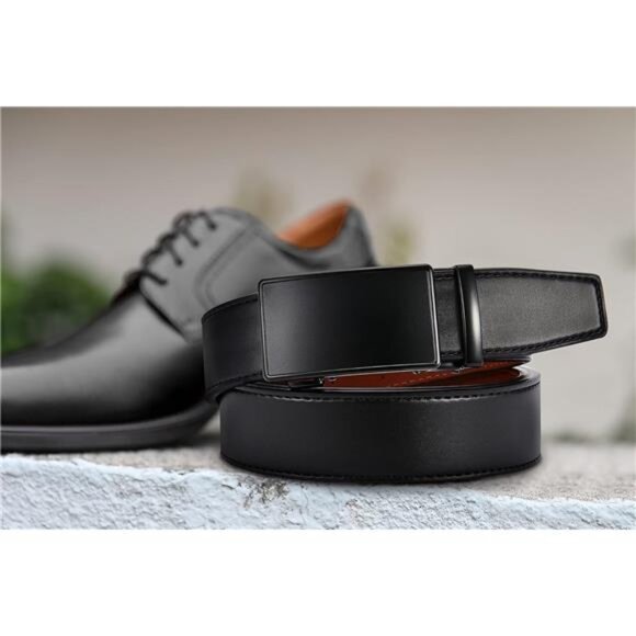 Mens Belt Leather Ratchet Belt - Customizable Fit, Effortless Style 35mm - Picture 5 of 7